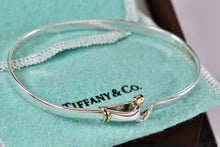 Load image into Gallery viewer, Tiffany &amp; Co. 18K Gold &amp; Silver Hook &amp; Eye Bangle Bracelet Vintage Version 2
