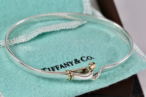 Tiffany & Co. 18K Gold & Silver Hook & Eye Bangle Bracelet Vintage Version 2