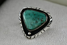 Load image into Gallery viewer, Native American Sterling Silver Turquoise Pyramid Brooch Signed SS
