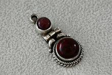 Load image into Gallery viewer, Sterling Silver Red Jasper Pink Rhodonite Double Bead Hinge Hand Made Pendant
