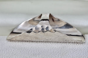 Sterling Silver Long Hammered Ring Size 7.5 Signed BL