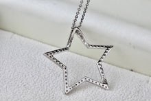 Load image into Gallery viewer, Sterling Silver Star CZ Diamond Pendant 18&quot; Necklace
