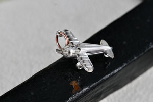 Vintage Carl Art Sterling Silver Airplane Charm Pendant Signed "CA Sterling"