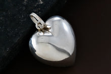Load image into Gallery viewer, Sterling Silver Large Puffy Floating Heart Charm Pendant

