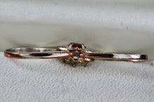 Load image into Gallery viewer, Vintage Silverplate Reversible CZ Ruby Diamonds Costume Ring Size 5
