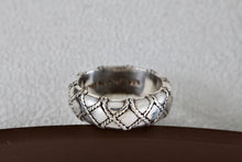 Load image into Gallery viewer, Lori Bonn Sterling Silver Rope Quilt Wide Band Ring Size 8
