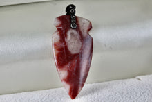 Load image into Gallery viewer, Native American Polished Red Agate Carved Arrowhead Pendant
