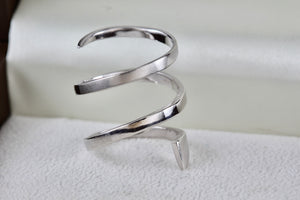 Sterling Silver Snake Band Wrap Ring Size 7
