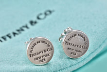 Load image into Gallery viewer, Return To Tiffany &amp; Co. Silver Small Round Circle Mini Stud Earrings
