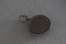 Load image into Gallery viewer, Sterling Silver Round Circle Pink Gray Moon Stone Charm Pendant
