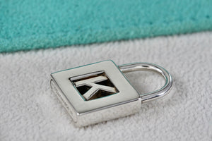 Tiffany & Co. Silver Letter "K" Padlock Pendant *Soldered Closed*