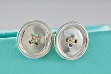 Load image into Gallery viewer, Tiffany &amp; Co. Vintage 14Kt. Gold &amp; Silver Button Clip-On Earrings
