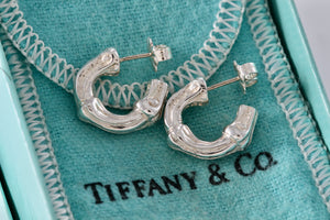 Tiffany & Co. Nature Silver Small Bamboo Hoop Earrings