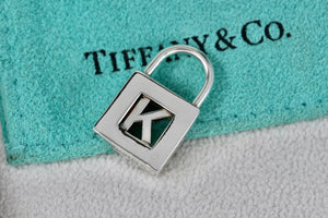 Tiffany & Co. Silver Letter "K" Padlock Pendant *Soldered Closed*