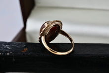 Load image into Gallery viewer, Vintage Handmade Sterling Silver 10KT. Gold Filled Oval Brown Agate Ring Size 7.5
