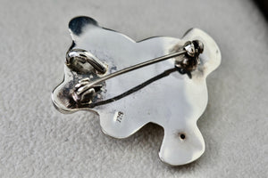 Sterling Silver Teddy Bear Brooch Pin