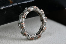 Load image into Gallery viewer, Sterling Silver CZ Diamond Emerald Cut Eternity Band Ring Size 7
