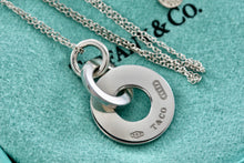 Load image into Gallery viewer, Tiffany &amp; Co Silver 1837 Interlocking Circles Pendant 16-18&quot; Necklace
