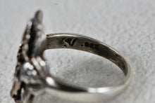 Load image into Gallery viewer, Black Hills Sterling Silver Leaf Ring Signed SV Size 3.5
