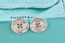 Load image into Gallery viewer, Tiffany &amp; Co. Vintage 14Kt. Gold &amp; Silver Button Clip-On Earrings
