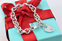 Load image into Gallery viewer, Tiffany &amp; Co. Silver Keyhole Heart Lock Charm Bracelet
