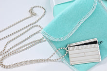 Load image into Gallery viewer, Tiffany &amp; Co. Silver Black Enamel Hollywood Directors Clapping Board Bead Chain Necklace
