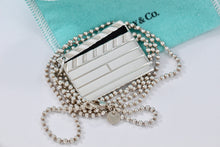 Load image into Gallery viewer, Tiffany &amp; Co. Silver Black Enamel Hollywood Directors Clapping Board Bead Chain Necklace
