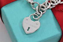 Load image into Gallery viewer, Tiffany &amp; Co. Silver Keyhole Heart Lock Charm Bracelet
