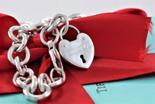 Load image into Gallery viewer, Tiffany &amp; Co. Silver Keyhole Heart Lock Charm Bracelet

