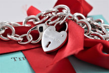 Load image into Gallery viewer, Tiffany &amp; Co. Silver Keyhole Heart Lock Charm Bracelet
