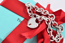 Load image into Gallery viewer, Tiffany &amp; Co. Silver Keyhole Heart Lock Charm Bracelet
