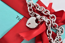 Load image into Gallery viewer, Tiffany &amp; Co. Silver Keyhole Heart Lock Charm Bracelet
