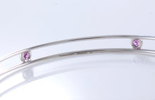 Load image into Gallery viewer, Tiffany &amp; Co. Elsa Peretti 18Kt. White Gold Pink Sapphire Color By The Yard Bangle Bracelet #C
