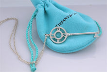 Load image into Gallery viewer, Tiffany &amp; Co. Atlas Silver Roman Numeral Key 2&quot; Pendant Necklace
