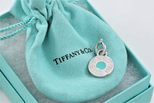 Load image into Gallery viewer, Tiffany &amp; Co. 1837 Silver Blue Enamel Round Charm Pendant w/Clasp
