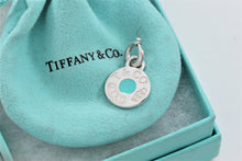 Load image into Gallery viewer, Tiffany &amp; Co. 1837 Silver Blue Enamel Round Charm Pendant w/Clasp
