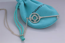 Load image into Gallery viewer, Tiffany &amp; Co. Atlas Silver Roman Numeral Key 2&quot; Pendant Necklace
