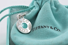 Load image into Gallery viewer, Tiffany &amp; Co. 1837 Silver Blue Enamel Round Charm Pendant w/Clasp
