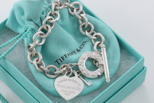 Load image into Gallery viewer, Return To Tiffany &amp; Co. Silver Heart Toggle Mini Key Charm 7.5&quot; Bracelet
