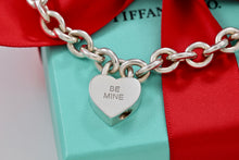 Load image into Gallery viewer, Tiffany &amp; Co. Silver &quot;Be Mine&quot; Heart Pendant Padlock Bracelet
