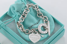 Load image into Gallery viewer, Return To Tiffany &amp; Co. Silver Heart Toggle Mini Key Charm 7.5&quot; Bracelet
