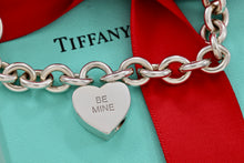 Load image into Gallery viewer, Tiffany &amp; Co. Silver &quot;Be Mine&quot; Heart Pendant Padlock Bracelet
