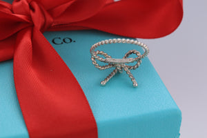 Tiffany & Co. Silver Twist Rope Ribbon Ring Size 5.5