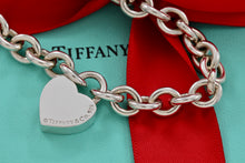 Load image into Gallery viewer, Tiffany &amp; Co. Silver &quot;Be Mine&quot; Heart Pendant Padlock Bracelet
