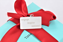 Load image into Gallery viewer, Tiffany &amp; Co. Silver ENGAGE, INSPIRE, SUCCEED Rectangle Charm Pendant
