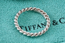 Load image into Gallery viewer, Tiffany &amp; Co. Silver Twist Rope Narrow Band Stacking Ring Size 5
