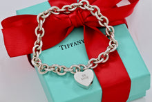 Load image into Gallery viewer, Tiffany &amp; Co. Silver &quot;Be Mine&quot; Heart Pendant Padlock Bracelet
