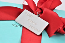 Load image into Gallery viewer, Tiffany &amp; Co. Silver ENGAGE, INSPIRE, SUCCEED Rectangle Charm Pendant
