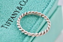 Load image into Gallery viewer, Tiffany &amp; Co. Silver Twist Rope Narrow Band Stacking Ring Size 5
