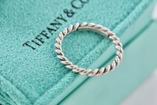 Load image into Gallery viewer, Tiffany &amp; Co. Silver Twist Rope Narrow Band Stacking Ring Size 5
